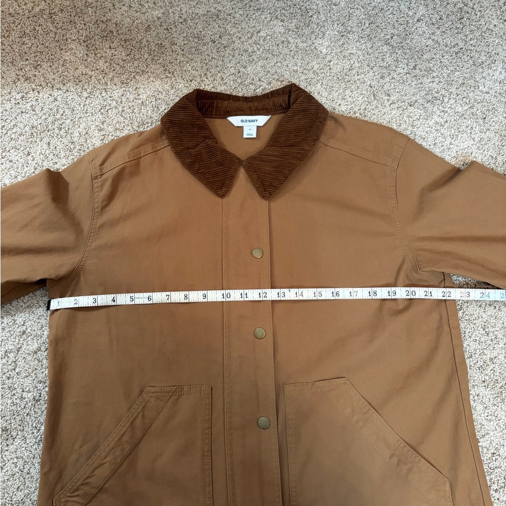 Old Navy Tan Canvas/Barn Jacket with Corduroy Collar - Picture 11 of 13